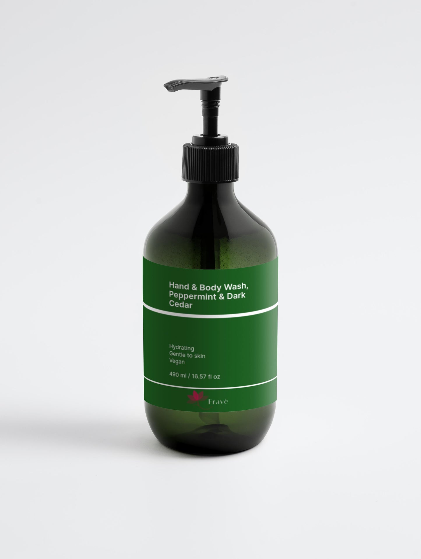 Jabón de manos y cuerpo, menta y cedro oscuro 490ml - Fravè